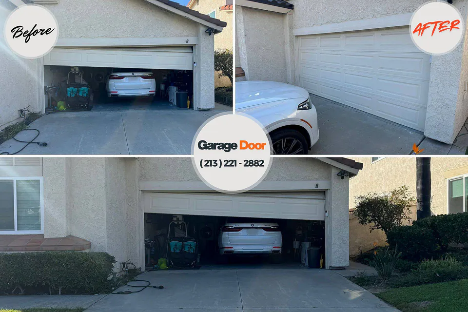 Before and after: garage door repair New Hope, PA